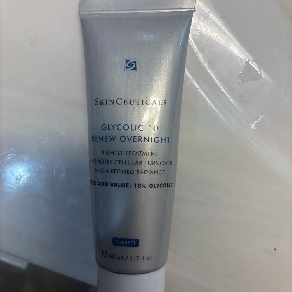 SkinCeuticals Glycolic 10 Renew Overnight Cream - Silver and Blue